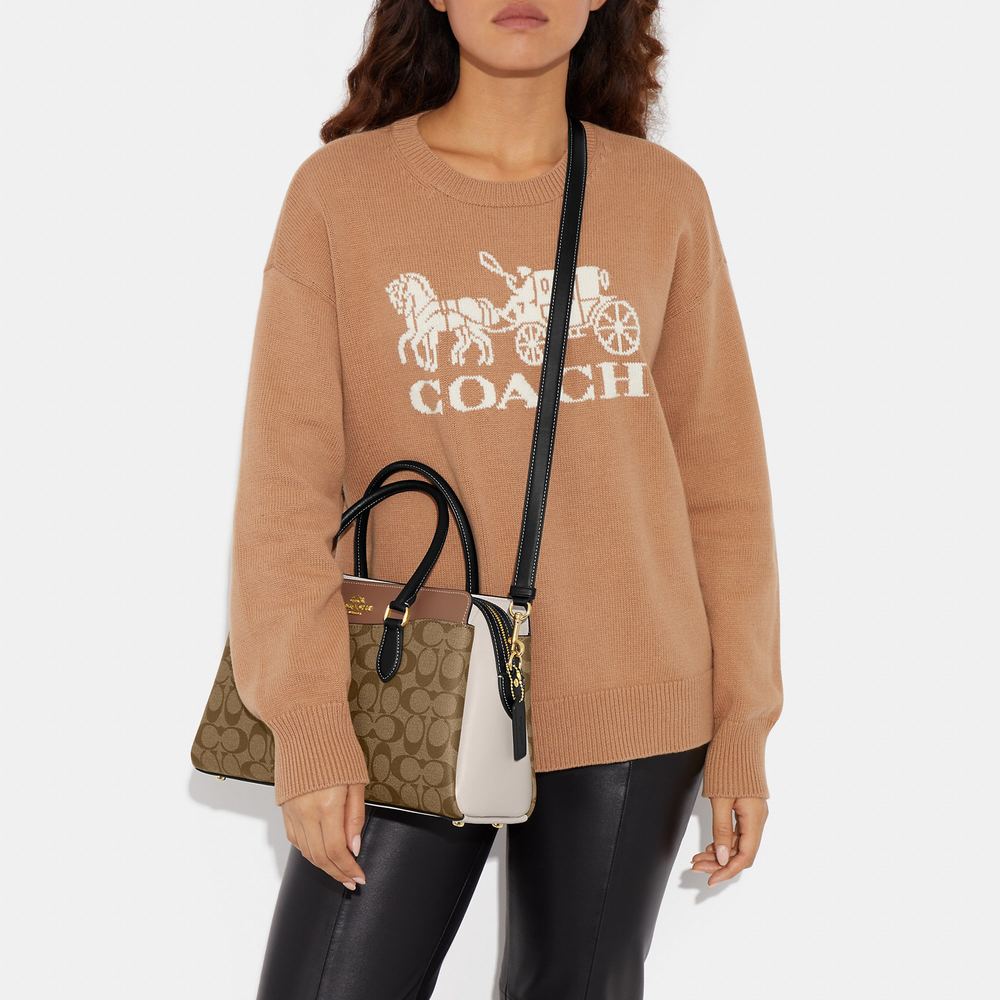 NWT Coach Outlet Darcie Carryall In Colorblock Signature Canvas - Picture 6 of 7